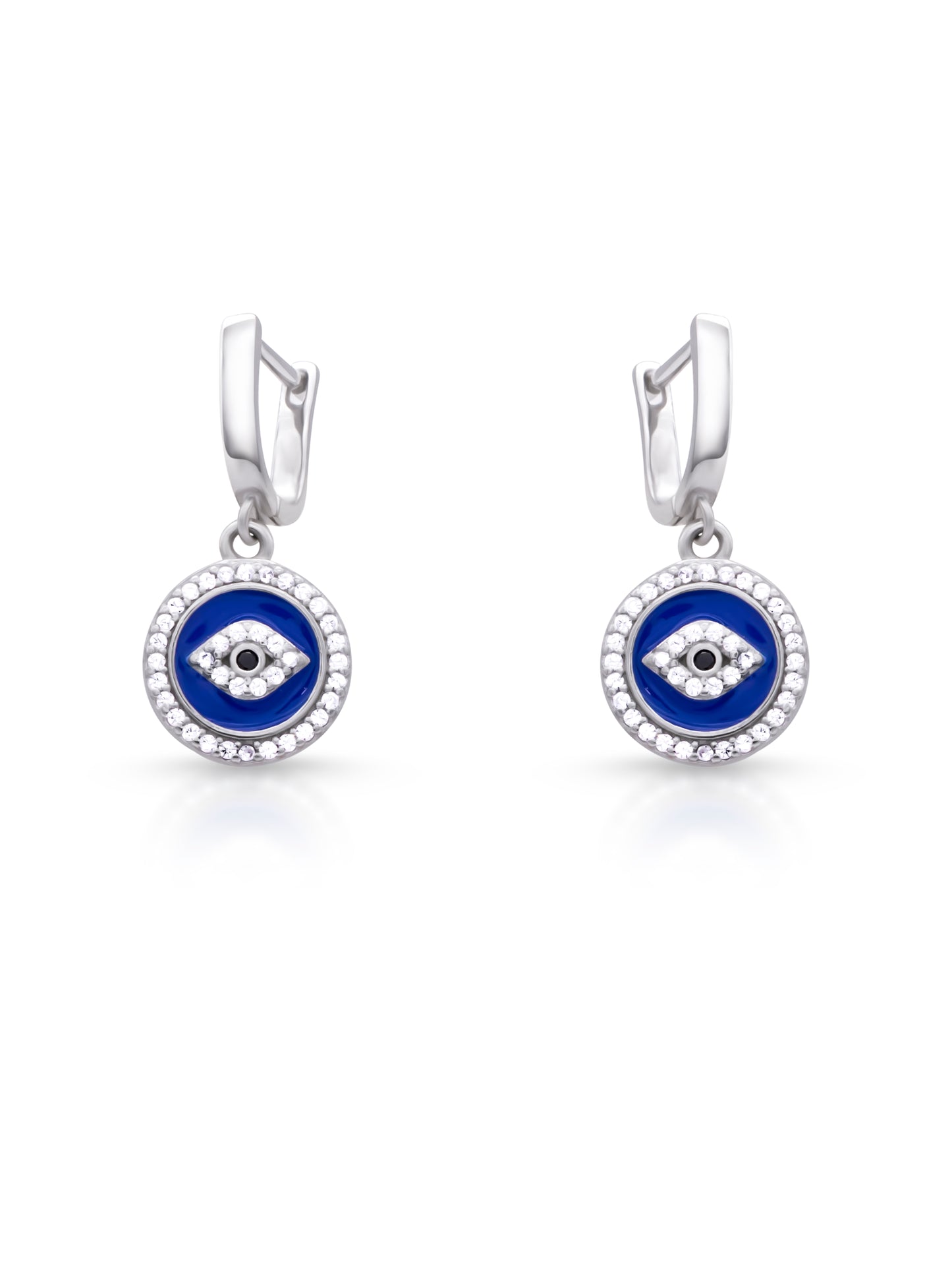 Blue Evil Eye Drop Earrings – Protective Charm Jewelry for Women