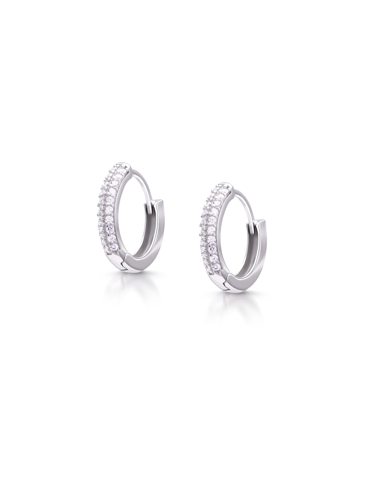 Elegant 925 Sterling Silver Micro-Pave Hoop Earrings – Daily Wear Minimalist Huggie Hoops | JoolClix