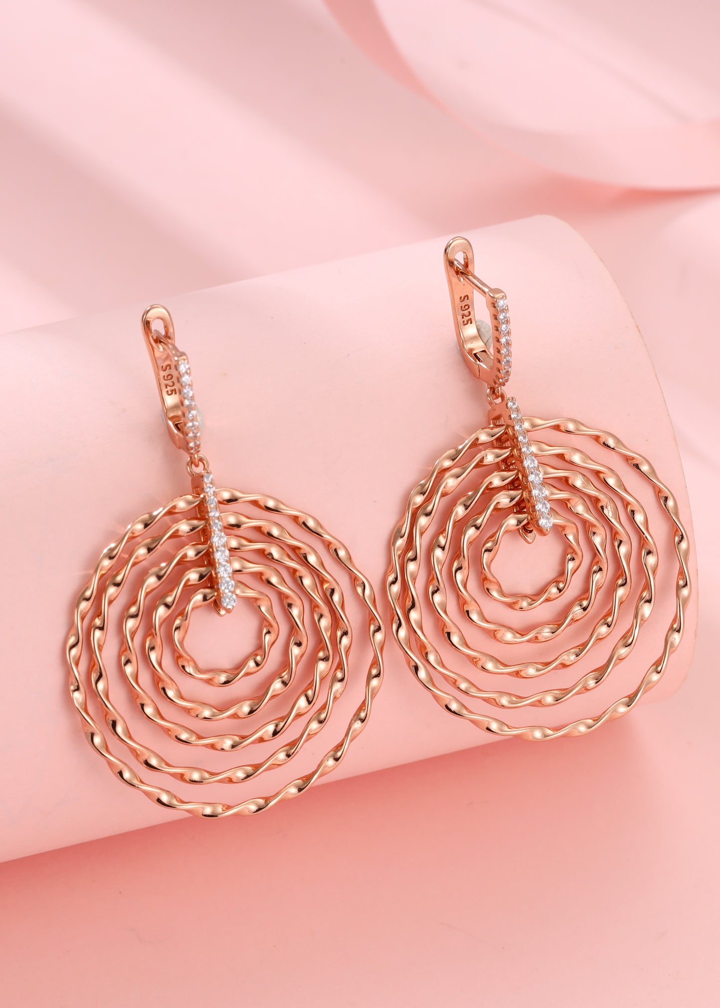 Gold Spiral Dangle Earrings – Elegant Layered Circle Earrings for Women | joolclix