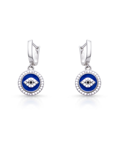 Blue Evil Eye Drop Earrings – Protective Charm Jewelry for Women