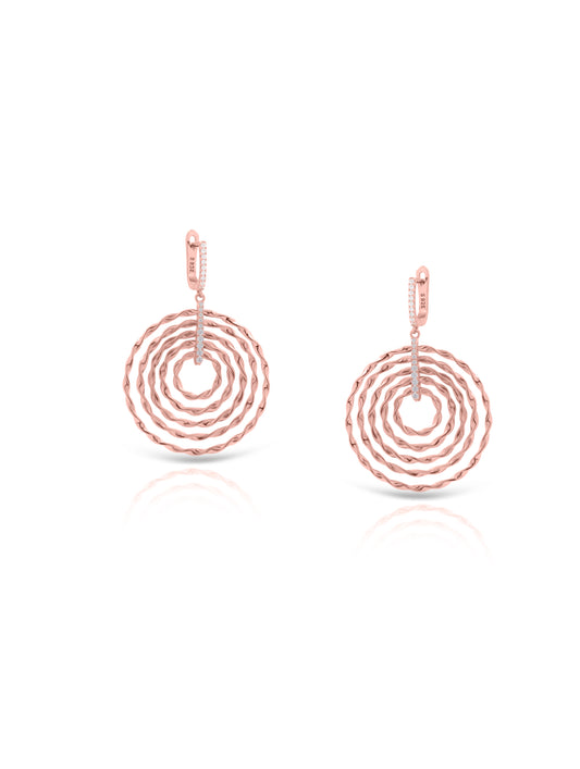 Gold Spiral Dangle Earrings – Elegant Layered Circle Earrings for Women | joolclix