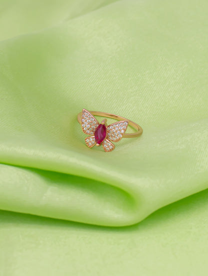 Rose Gold Butterfly Ring – Sparkling Crystal Butterfly Jewelry for Women