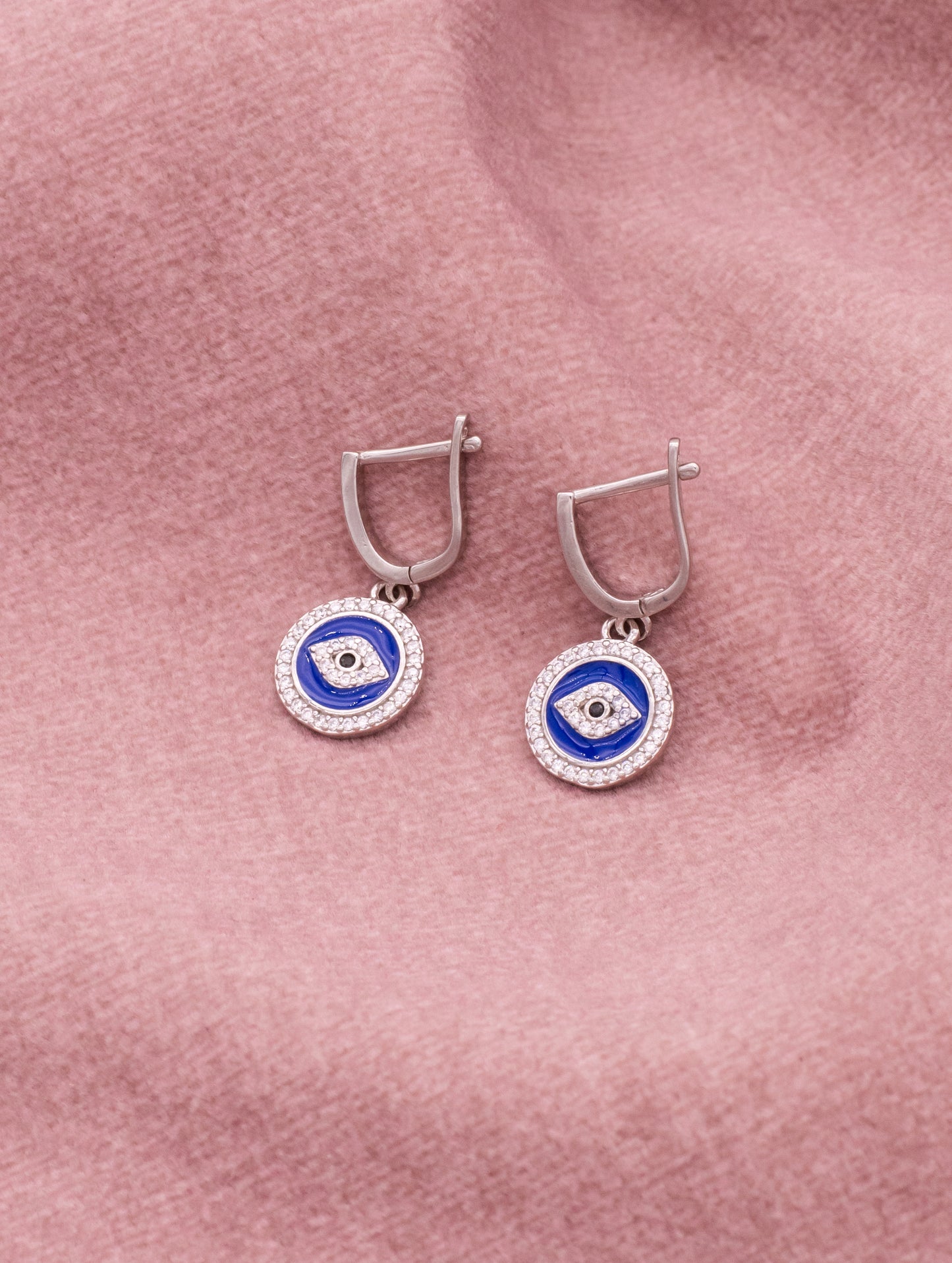 Blue Evil Eye Drop Earrings – Protective Charm Jewelry for Women