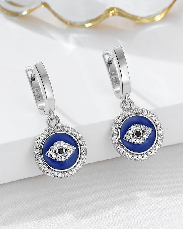 Blue Evil Eye Drop Earrings – Protective Charm Jewelry for Women