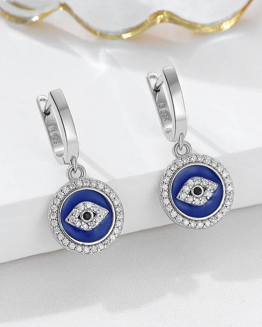 Blue Evil Eye Drop Earrings – Protective Charm Jewelry for Women