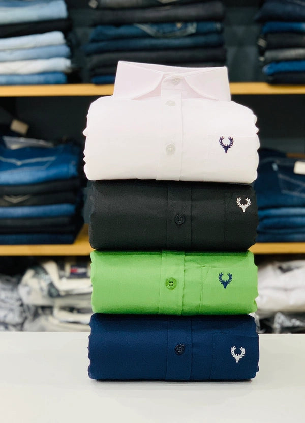 JoolClix™ Premium Solid Casual Shirt – Soft Cotton