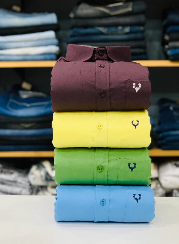 JoolClix™ Premium Solid Casual Shirt – Soft Cotton