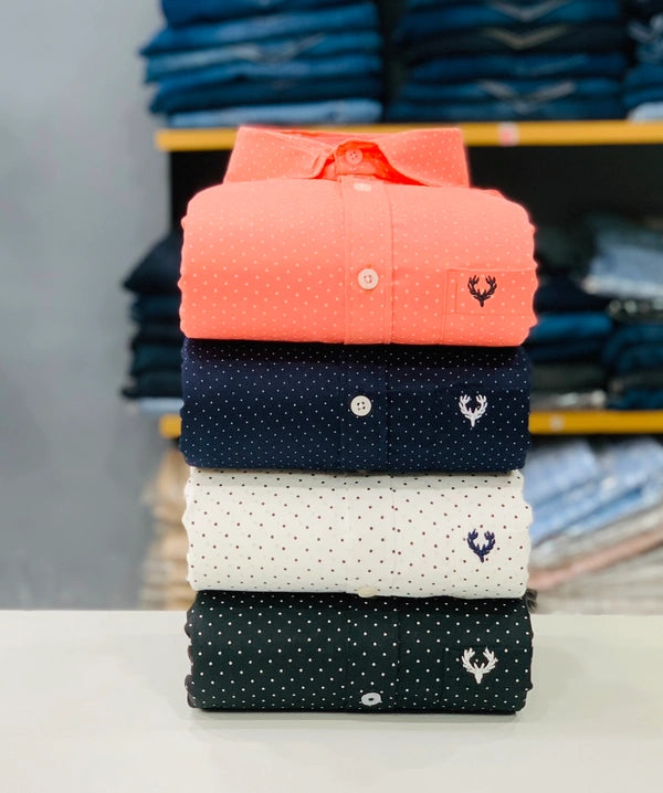 JoolClix™ Micro Dot Casual Shirt – Premium Soft Cotton