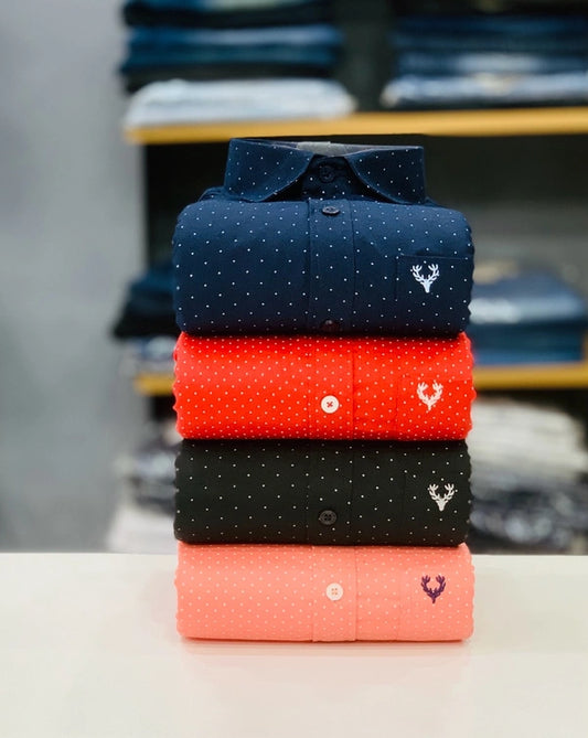 JoolClix™ Micro Dot Casual Shirt – Premium Soft Cotton