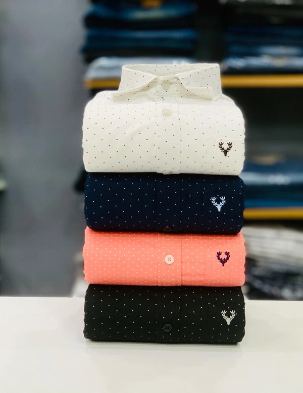 JoolClix™ Micro Dot Casual Shirt – Premium Soft Cotton