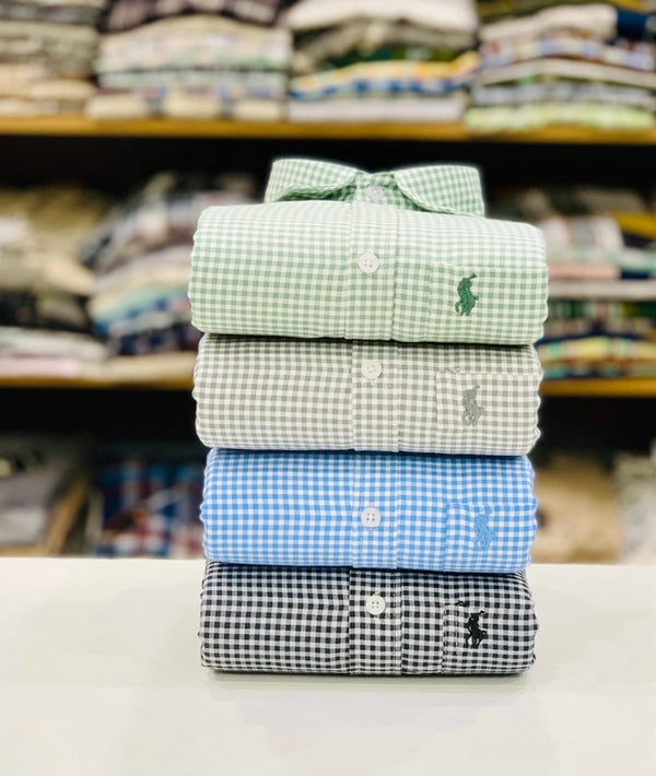 JoolClix™ Gingham Check Casual Shirt – Premium Soft Cotton