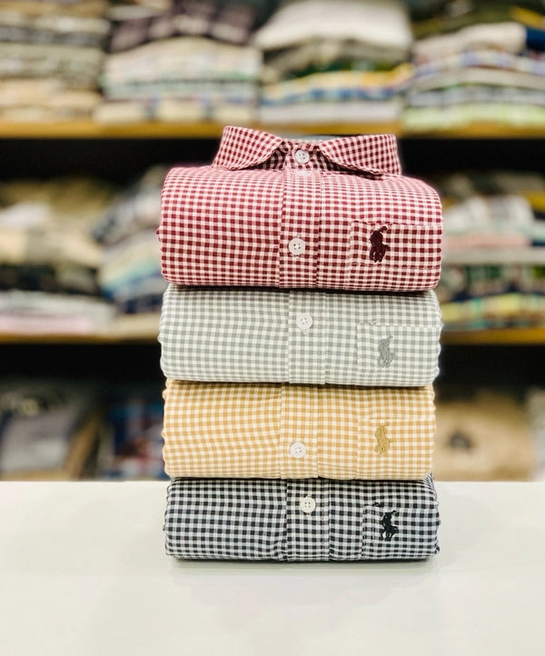 Gingham Check Casual Shirt – Premium Soft Cotton