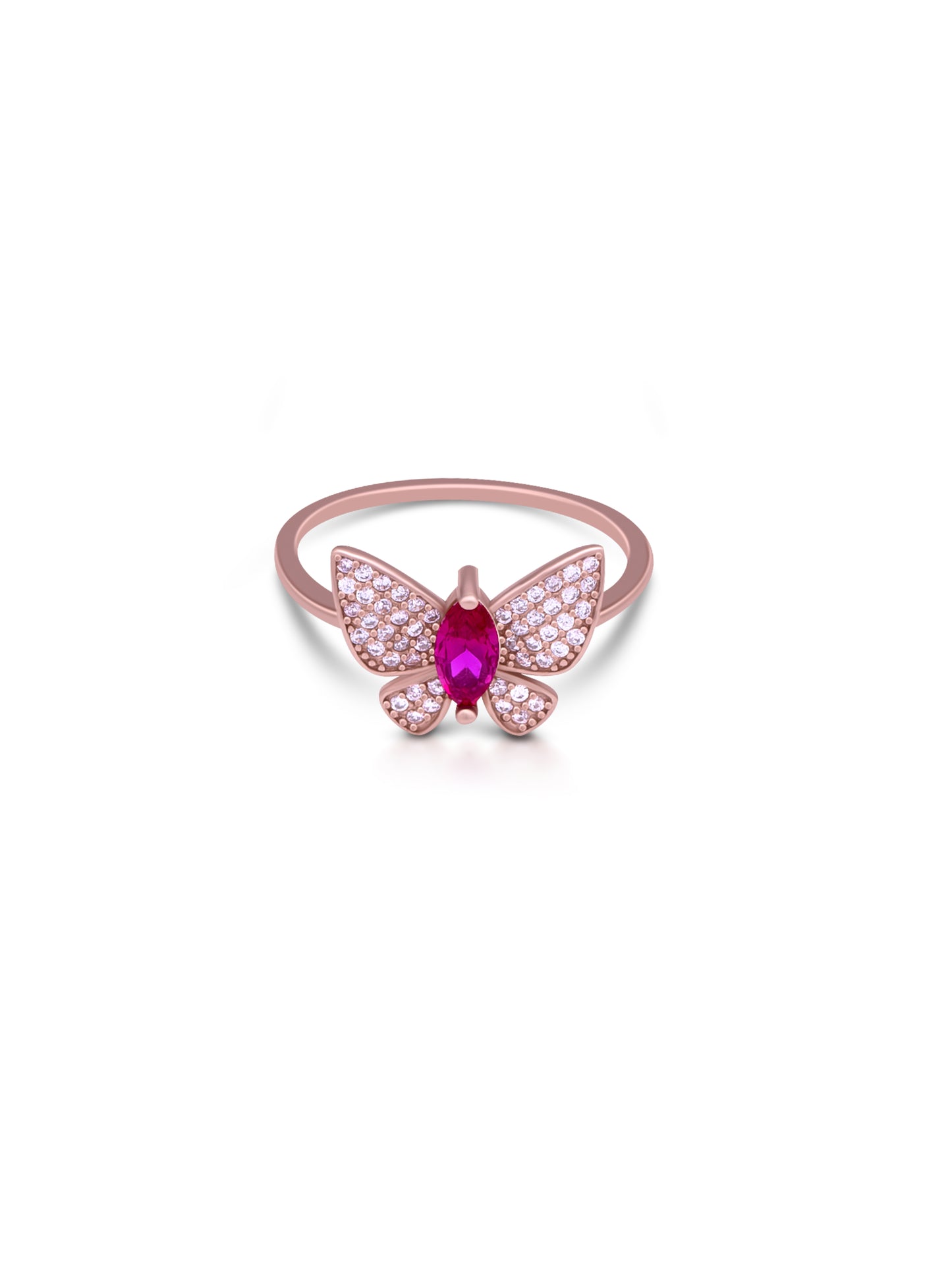 Rose Gold Butterfly Ring – Sparkling Crystal Butterfly Jewelry for Women