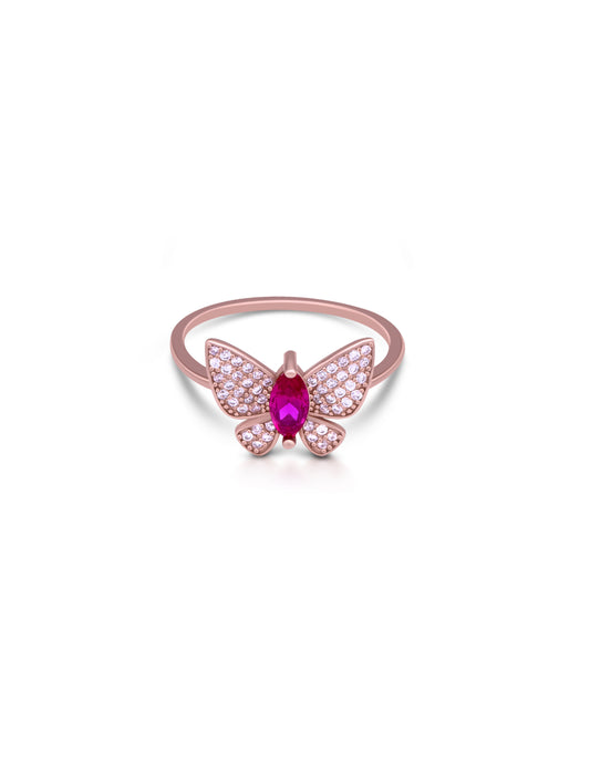 Rose Gold Butterfly Ring – Sparkling Crystal Butterfly Jewelry for Women