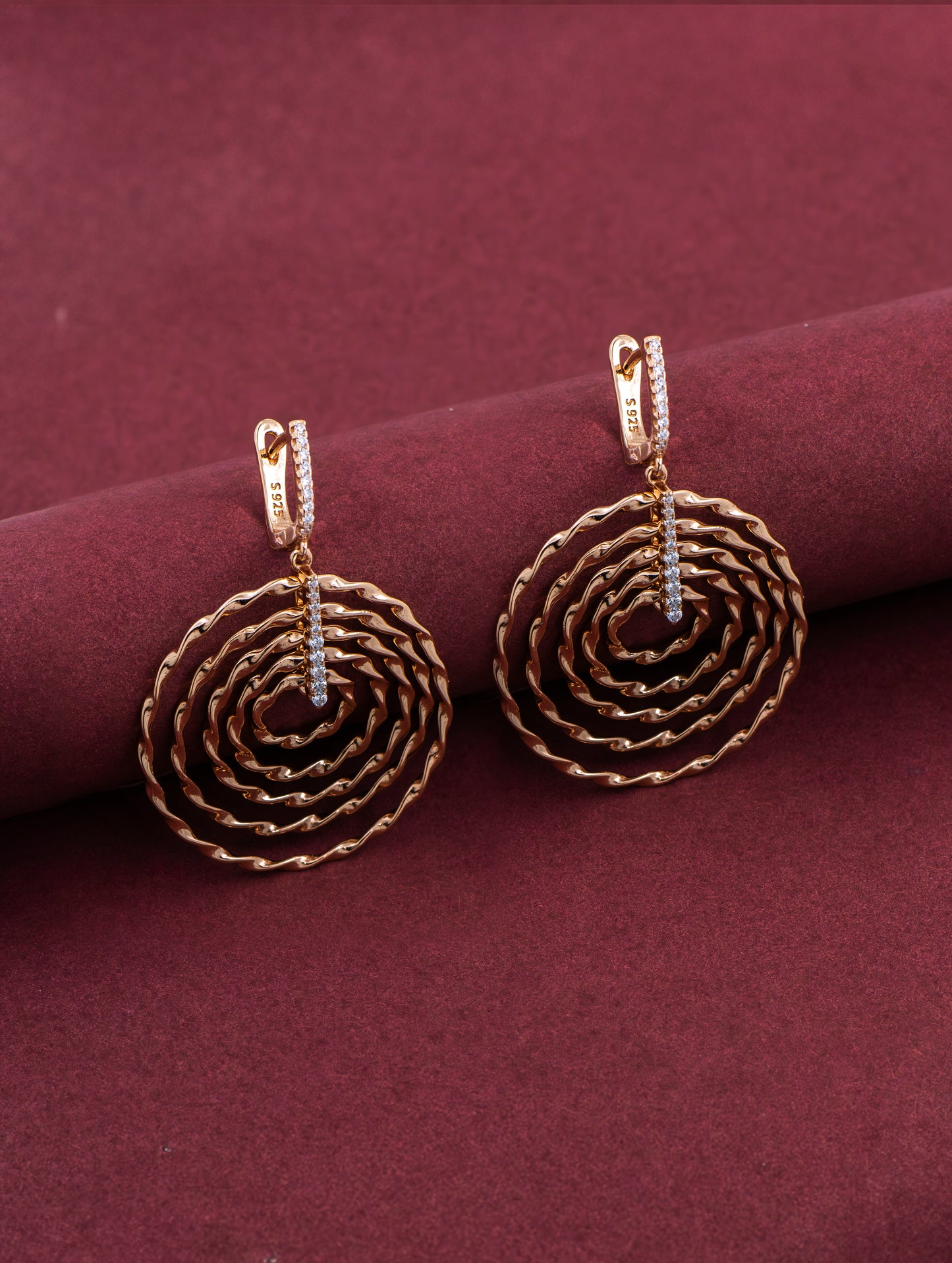 Gold Spiral Dangle Earrings – Elegant Layered Circle Earrings for Women | joolclix